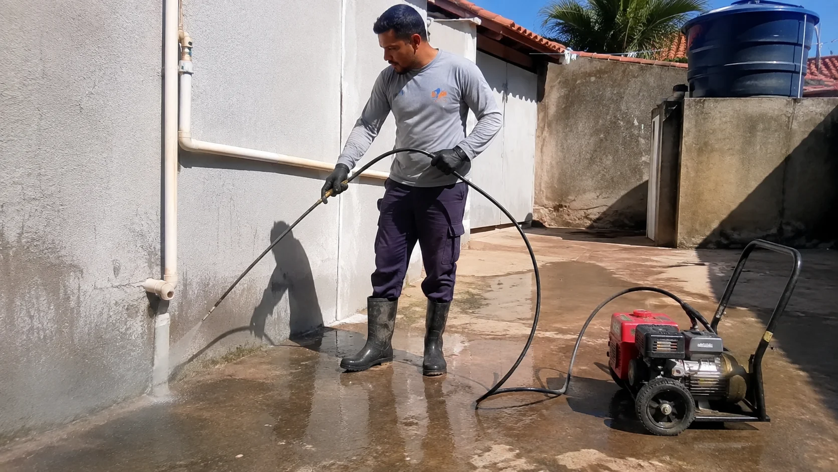 Desentupimento de cano com hidrojato